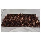 Brown Sequin Clutch Evening Purse