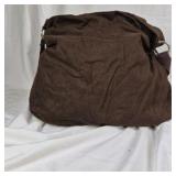 Brown Studded Canvas Shoulder Bag