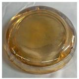 Amber Glass Ashtray Round Design