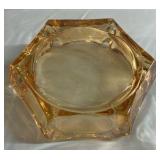 Carnival Glass Ashtray Geometric Design