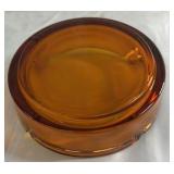 Amber Glass Round Ashtray