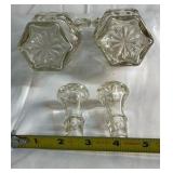 Pair of Pressed Glass Cruet Bottles with Stoppers