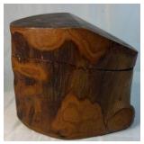 Hand Carved Wooden Lidded Box