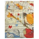 Vintage Teddy Bear Fabric Panel – Printed Cartoon Bear Pattern