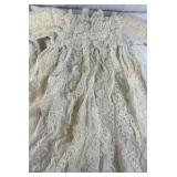 Vintage Lace Dress with Bonnet – Cream Floral Pattern