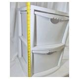 White Plastic 2 Drawer Storage Organizer