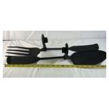 Wall Mount Candle Holders – Black Metal Fork and Spoon