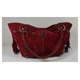 Prada Milano Red Leather Drawstring Shoulder Bag