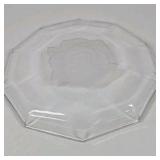 Clear Glass Octagon Dish – Etched Rose Design