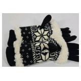 Muk Luks Knit Gloves Faux Fur Trim Winter Gloves