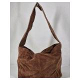 Vintage Brown Leather Shoulder Bag Braided Strap Slouchy Hobo Style Purse