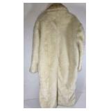 Bagazio Faux Fur Coat Womens Long Ivory Plush Winter Coat