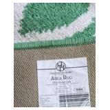 Huntington Home Area Rug Green White Geometric Pattern Accent Floor Rug