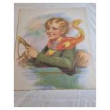 Vintage Western & Portrait Prints Lot of 3 – Cowboy Horse Rider & Woman Illustration Art