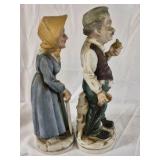 Hand Painted Ceramic Figurines Man Woman Couple