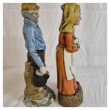 Hand Painted Ceramic Farmer Figurines