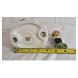 Hand Painted Figurine Man Cobbler Scene with Boy Figure