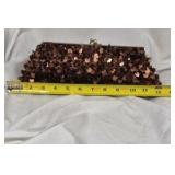 Brown Sequin Clutch Evening Purse