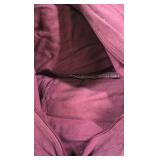 Burgundy Fabric Shoulder Bag with Front Zip Pocket