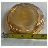 Amber Glass Ashtray Round Design