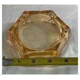 Carnival Glass Ashtray Geometric Design