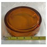 Amber Glass Round Ashtray