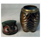 Cloisonné Enamel Owl Trinket Box