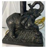 Elephant Base Table Lamp with Twisted Column