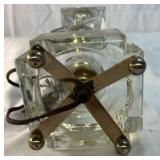 Glass Table Lamp with Brass Accents