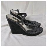 White House Black Market Strappy Heels with Bow