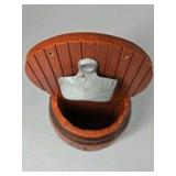 Barrel Style Wall Mount Bottle Opener with Cap Catch