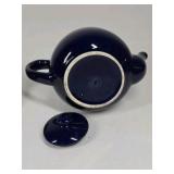 Blue Teapot and Black Ceramic Bowl