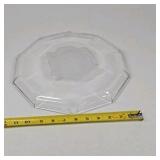 Clear Glass Octagon Dish – Etched Rose Design