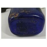 Cobalt Blue Bottle, Cast Iron Trivet, and Tool Set Lot