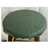 Wood Bar Stool Rustic Wooden Stool Upholstered Seat