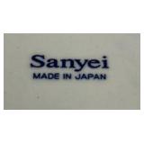Sanyei Japan Blue and White Oval Platter with Box
