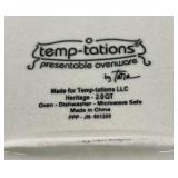 Temp-tations Tara Heritage 2 Qt Baking Dish Set Floral Ovenware