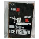 Ice Fishing Humor Metal Sign Lot Wall Decor