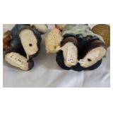 Farmer Couple Figurines Apples Country Folk Art Set