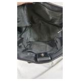 Black Tote Bag with Structured Base and Dual Handles