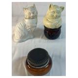 Avon First Edition Bottle and Cat Vanity Items Lot