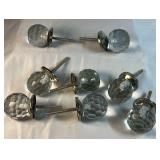 Faceted Glass Cabinet Drawer Knobs Lot