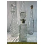 Cut Glass Decanter and Bottle Assortment
