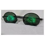 Vintage Round Green Lens Novelty Sunglasses Texas Hold’em