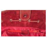 Prada Milano Red Leather Drawstring Shoulder Bag