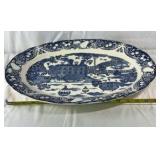 Sanyei Japan Blue and White Oval Platter with Box