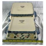 Temp-tations Tara Heritage 2 Qt Baking Dish Set Floral Ovenware