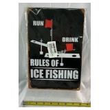 Ice Fishing Humor Metal Sign Lot Wall Decor