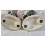 Hand Painted Ceramic Figurines Man Woman Couple