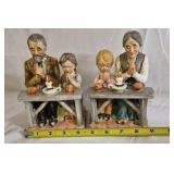 Vintage Porcelain Family Prayer Figurines Pair
